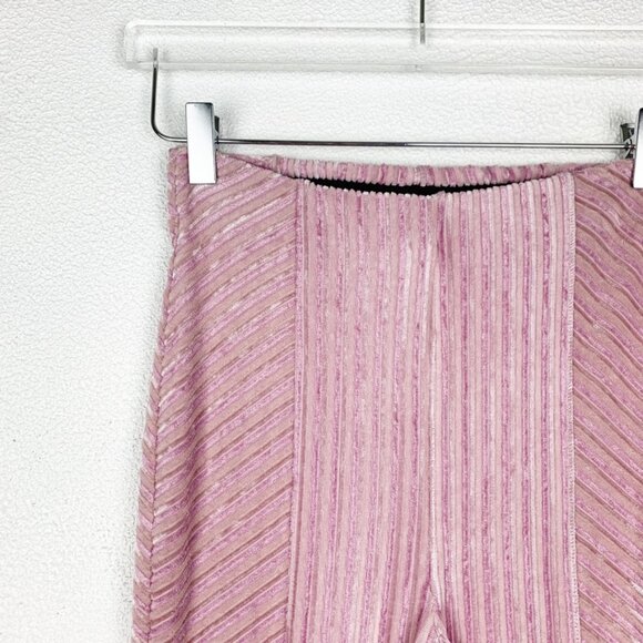 Free People | Slim Pull-on Velvet Flare Pants Blush Pink - Picture 3 of 7